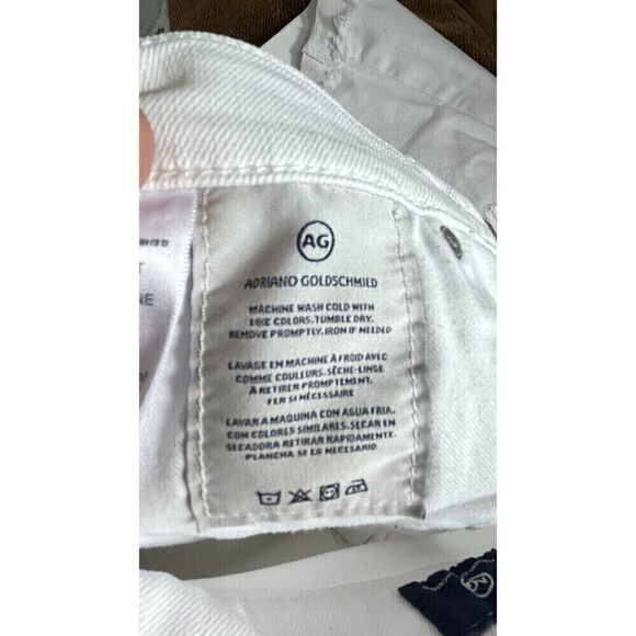 AG Adriano Goldschmied The Hailey White Short Sz 31R Ex Boyfriend Roll Up U4 - Picture 11 of 12